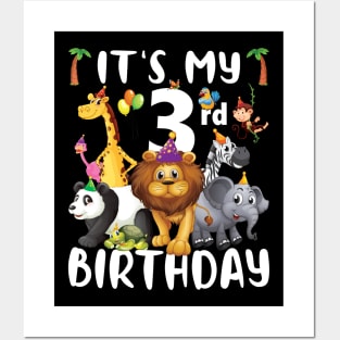 Its My 3rd Birthday Safari Jungle Zoo Lovers Birthday Party Posters and Art